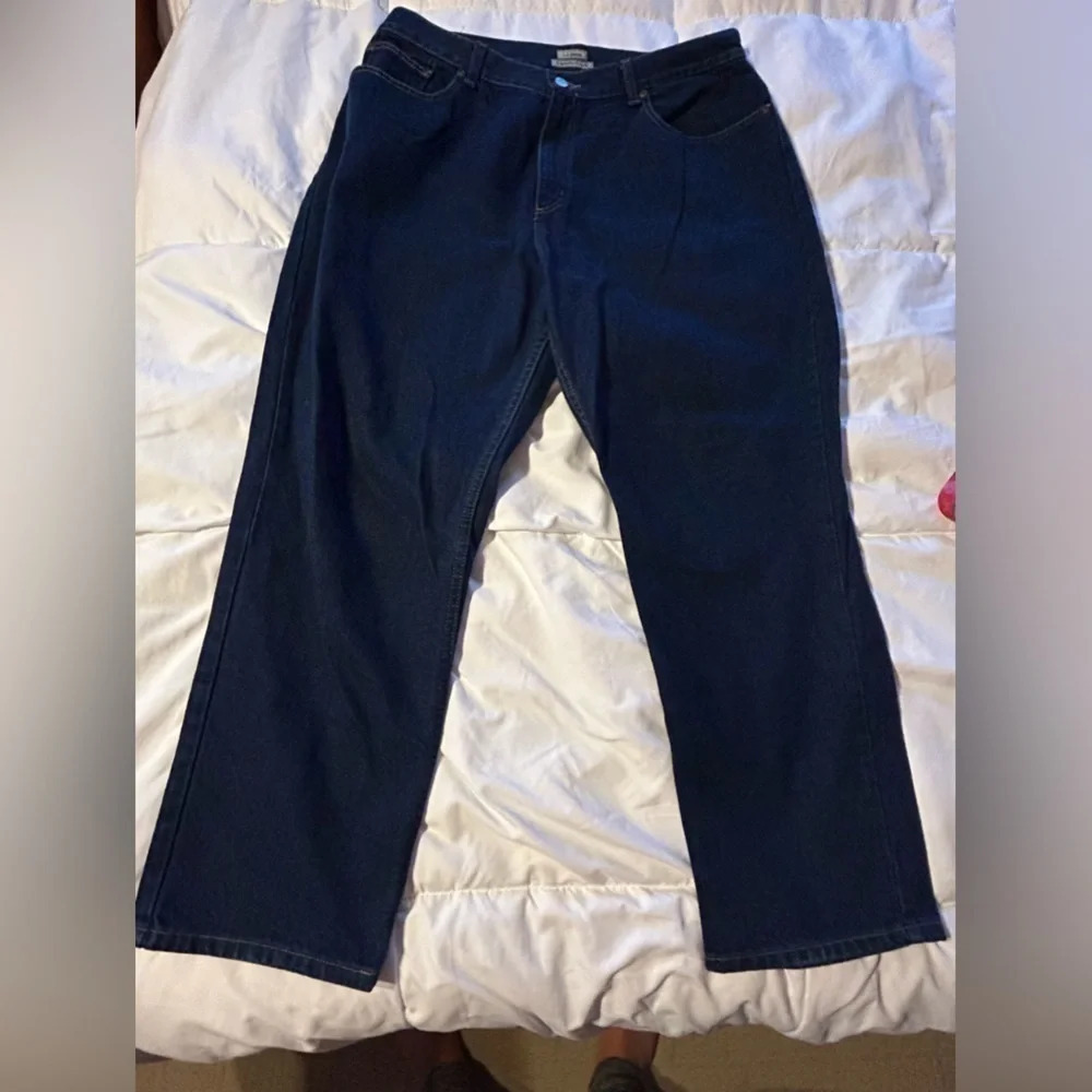 LL BEAN double L ultra high rise tapered leg petite 18 jeans